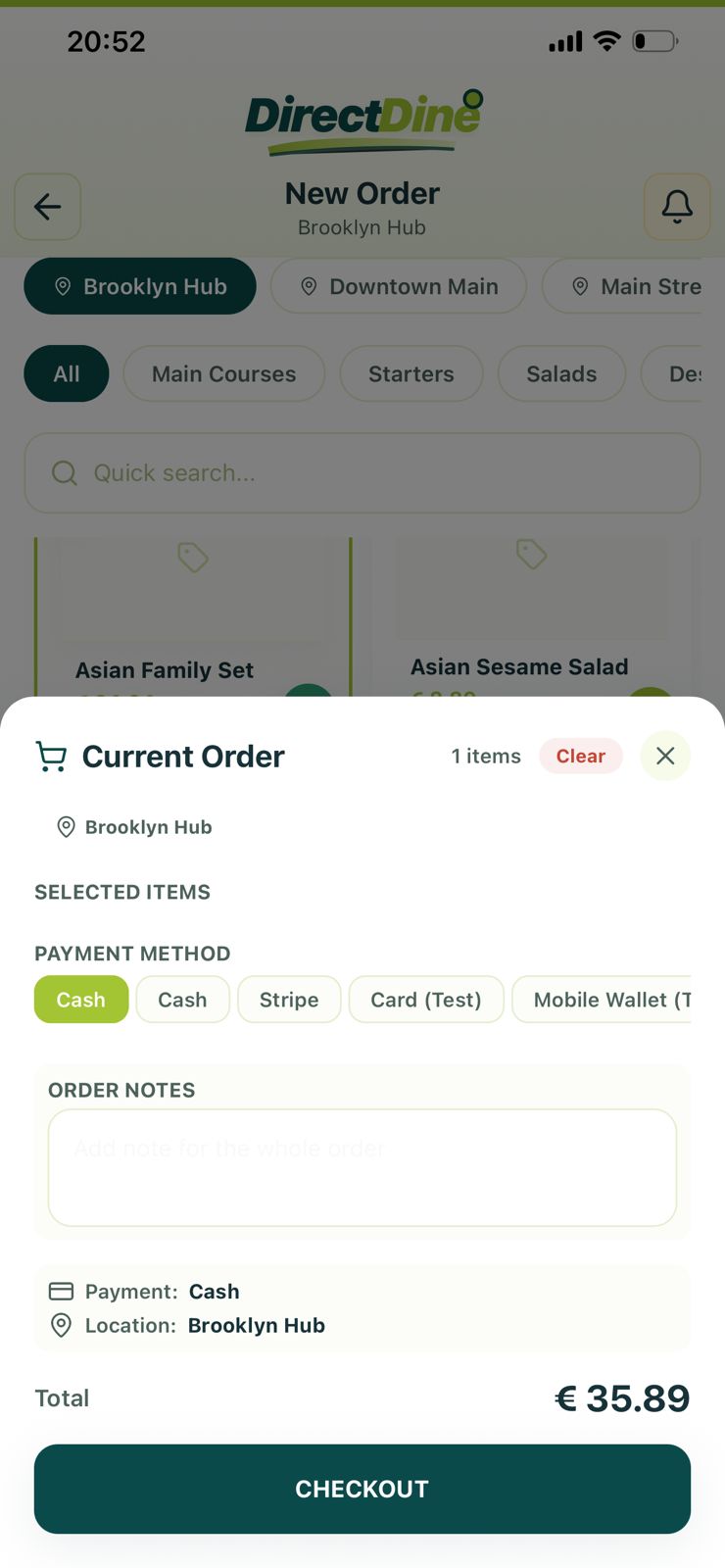 Direct Dine app preview screen 7 of 8