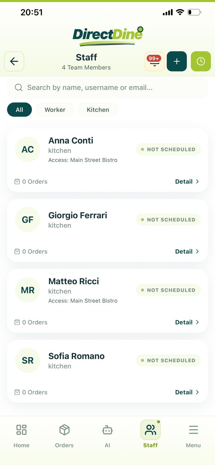 Direct Dine app preview screen 8 of 8